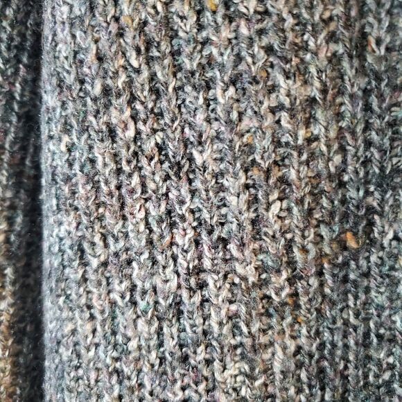 Design Options L Gray Cowl Sweater Oversize Shell Button 3/4 Sleeve Lagenlook - Picture 5 of 10